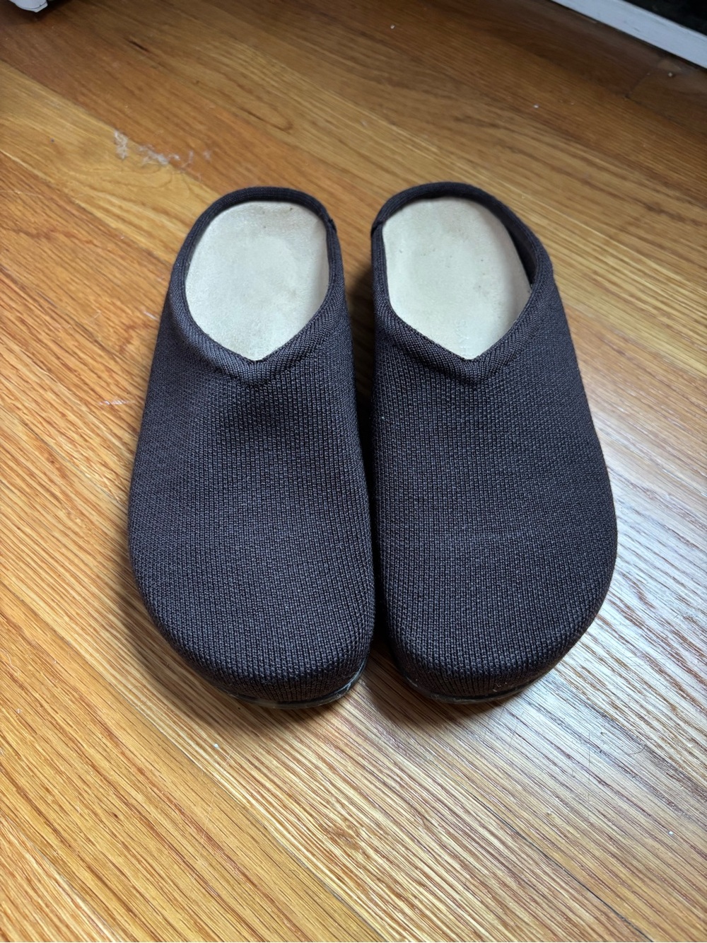 Rothy's Brown Knit Slip-On Clogs